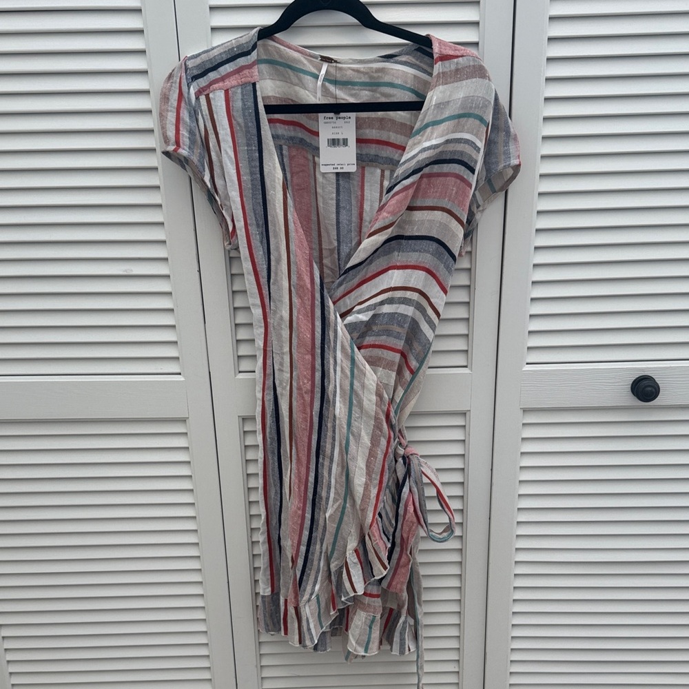 Free People Striped Assortment Wrap Dress - NWT Sz L